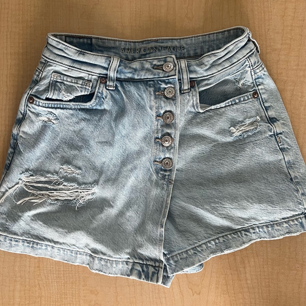 American Eagle Light Blue Denim Shorts
